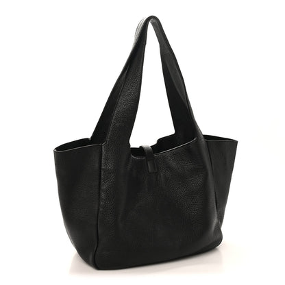 Grained Deerskin Bea Tote Black