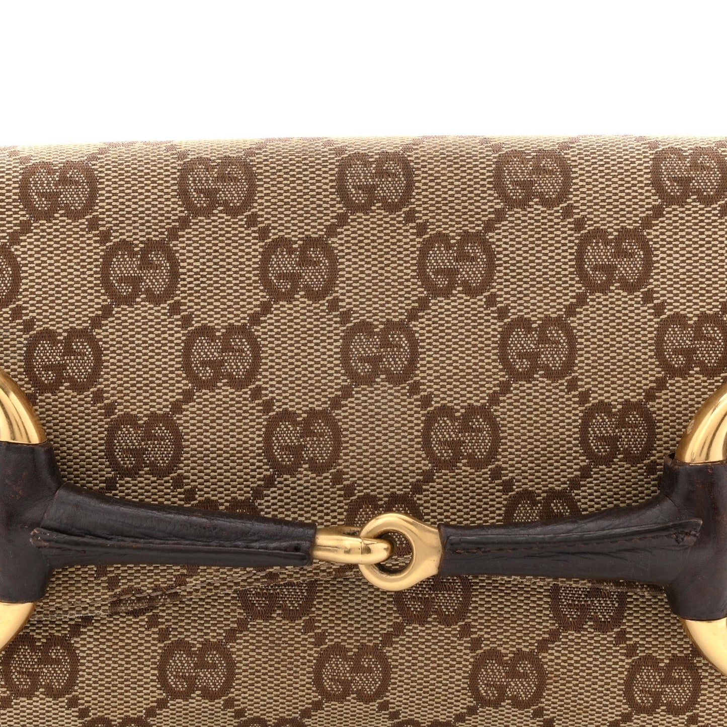 Monogram Horsebit Clutch Dark Brown
