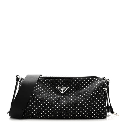 Re-Nylon Studded Shoulder Bag Black