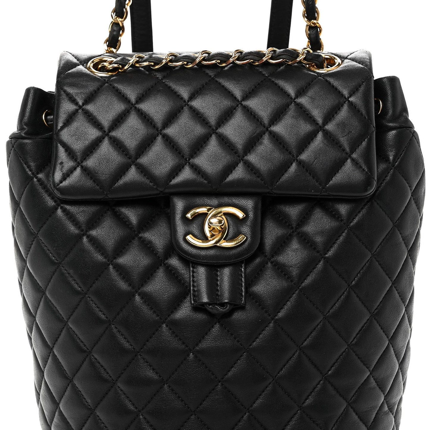 Lambskin Quilted Small Urban Spirit Backpack Black