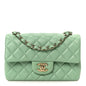 Lambskin Quilted Mini Rectangular Flap Green