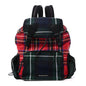 Laminated Tartan Patchwork Medium Rucksack Backpack Military Red