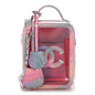 PVC Patent Calfskin Patent Lambskin Vertical Vanity Case Pink