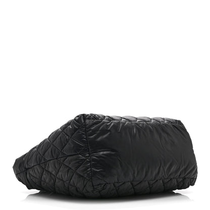 Nylon Quilted Small Coco Cocoon Tote Black
