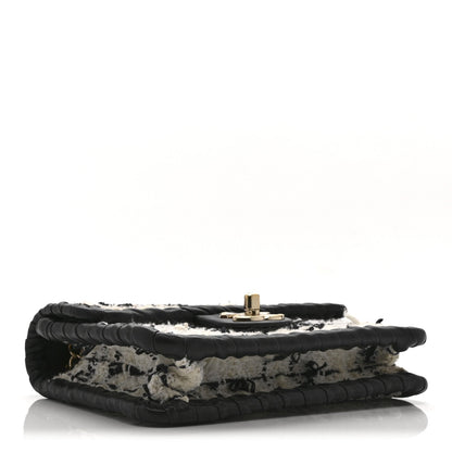 Tweed Braided Calfskin Mini My Own Frame Flap Grey Black