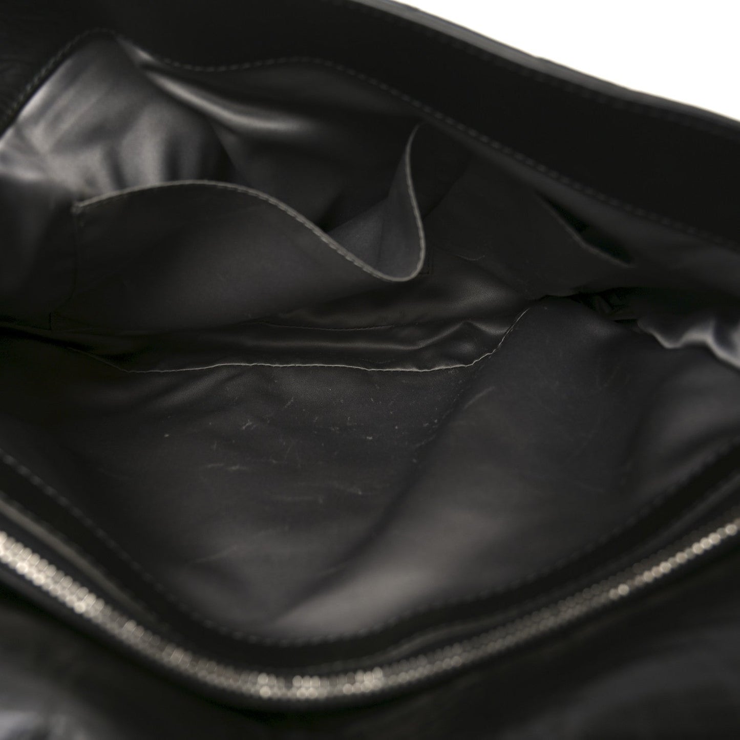 Glazed Calfskin Quilted CC XL Single Flap Black