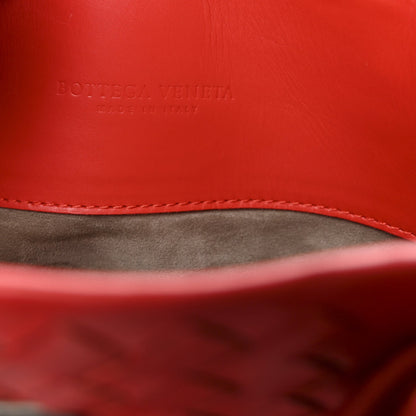 Nappa Intrecciato Small Roma Tote Red