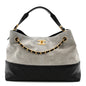 Suede Calfskin Shiny Lambskin Quilted Small Coco Base Shopping Bag Grey Black