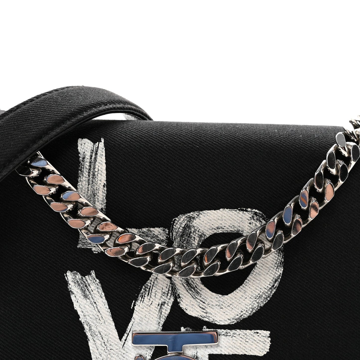 Canvas Printed Small Love Lola Bag Black
