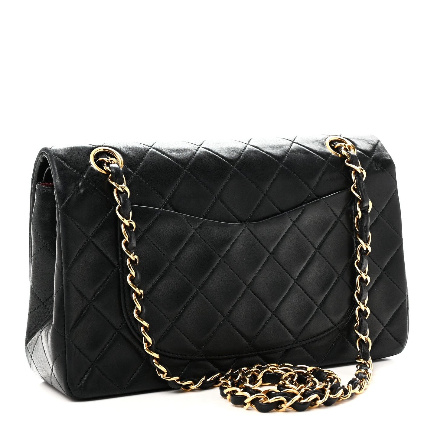 Lambskin Quilted Small Double Flap Black