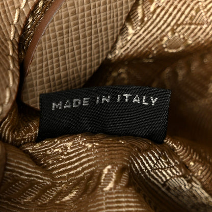 Saffiano Lux Bi-Color Tote Bag Visone Talco