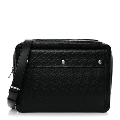 Calfskin Embossed TB Triple Stud Briefcase Black