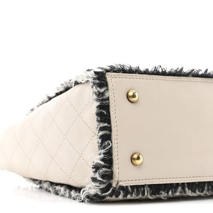 Tweed Calfskin Tweedy Shopping Tote Beige