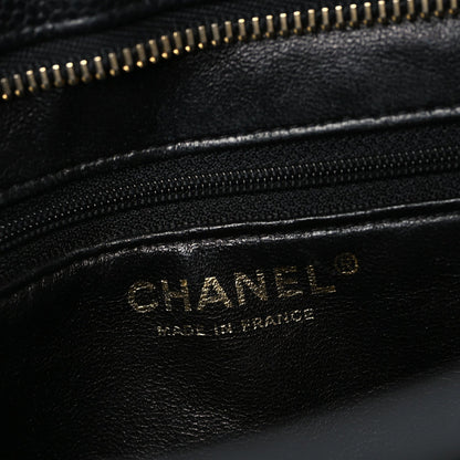 Caviar Quilted Medallion Tote Black