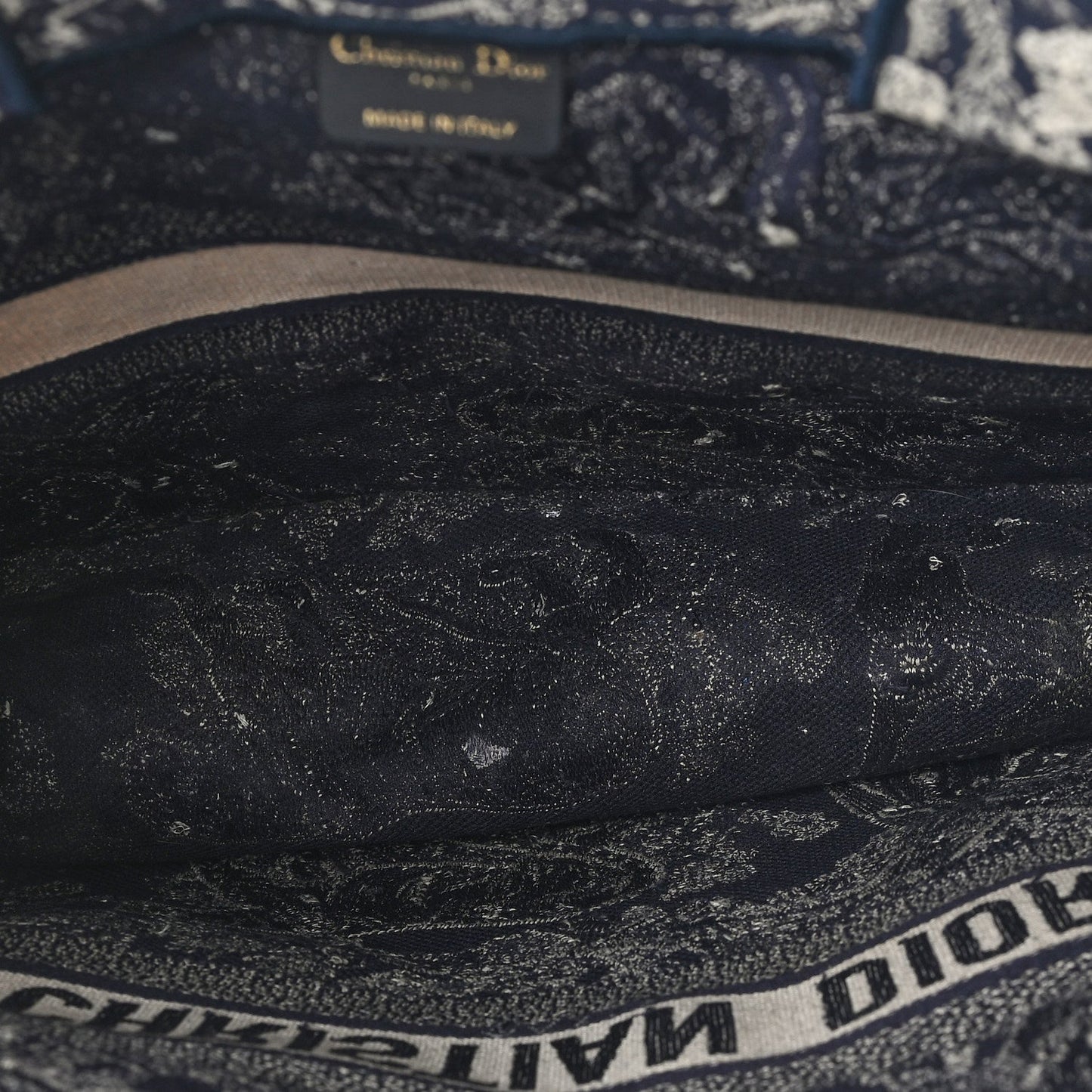 Canvas Embroidered Large Dioriviera Toile De Jouy Reverse Book Tote Blue