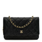 Caviar Quilted Wallet on Chain WOC Black
