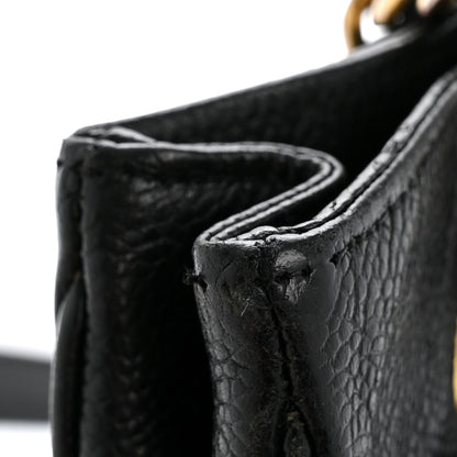 Caviar CC Flap Shoulder Bag Black