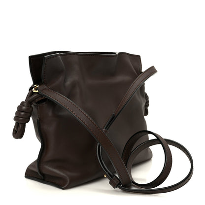 Nappa Flamenco Knot Clutch Chocolate