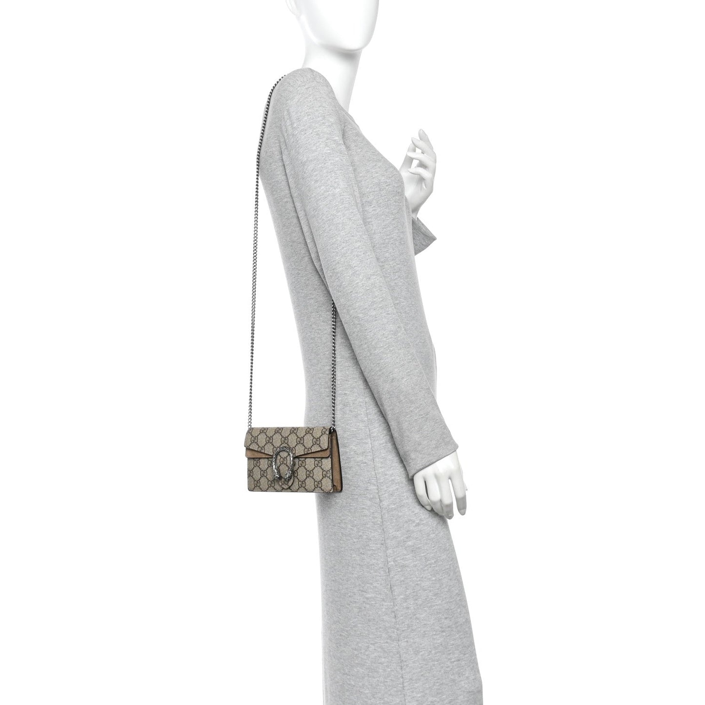 GG Supreme Monogram Super Mini Dionysus Shoulder Bag Taupe