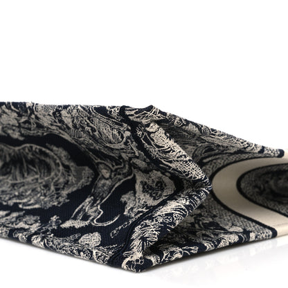 Canvas Embroidered Large Dioriviera Toile De Jouy Reverse Book Tote Blue