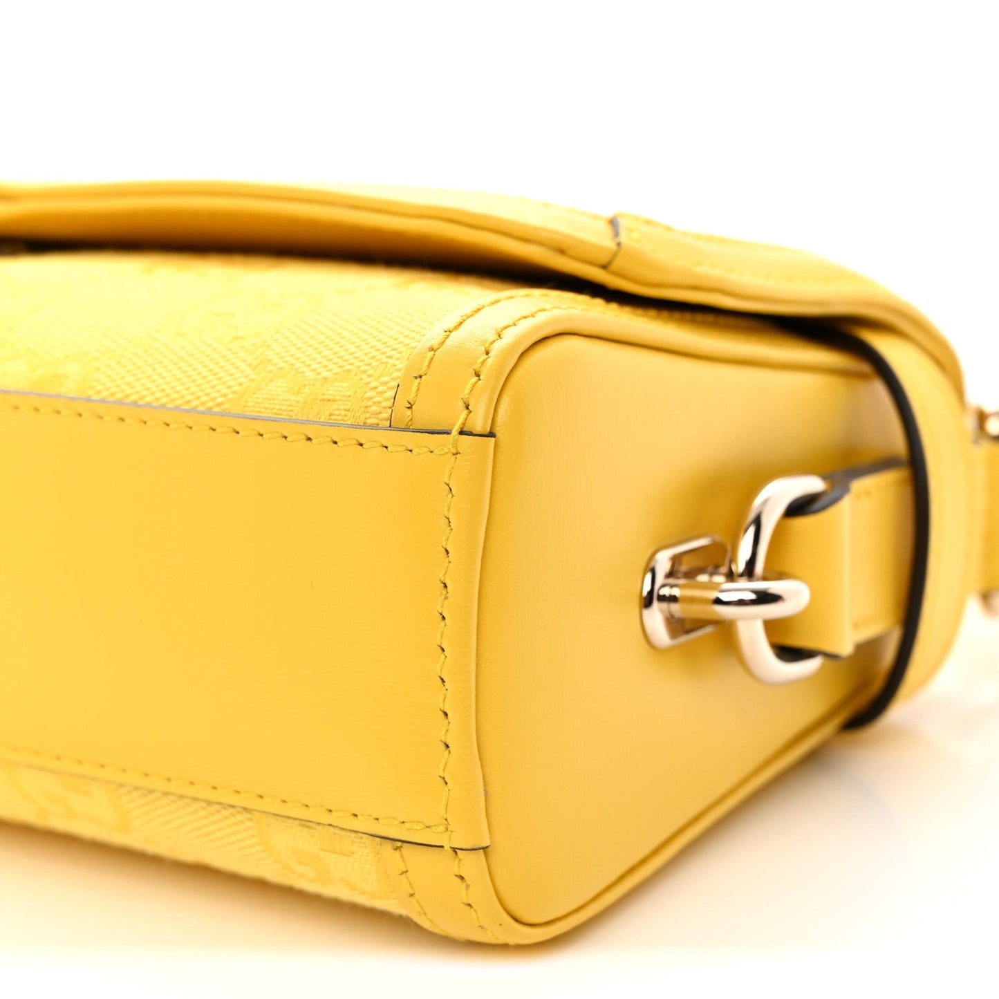 GG Monogram Textured Dollar Calfskin Small Luce Shoulder Bag Yellow