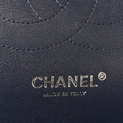 Caviar Quilted Jumbo Double Flap Navy Blue