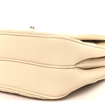 Caviar Quilted Medium Urban Companion Flap Ivory