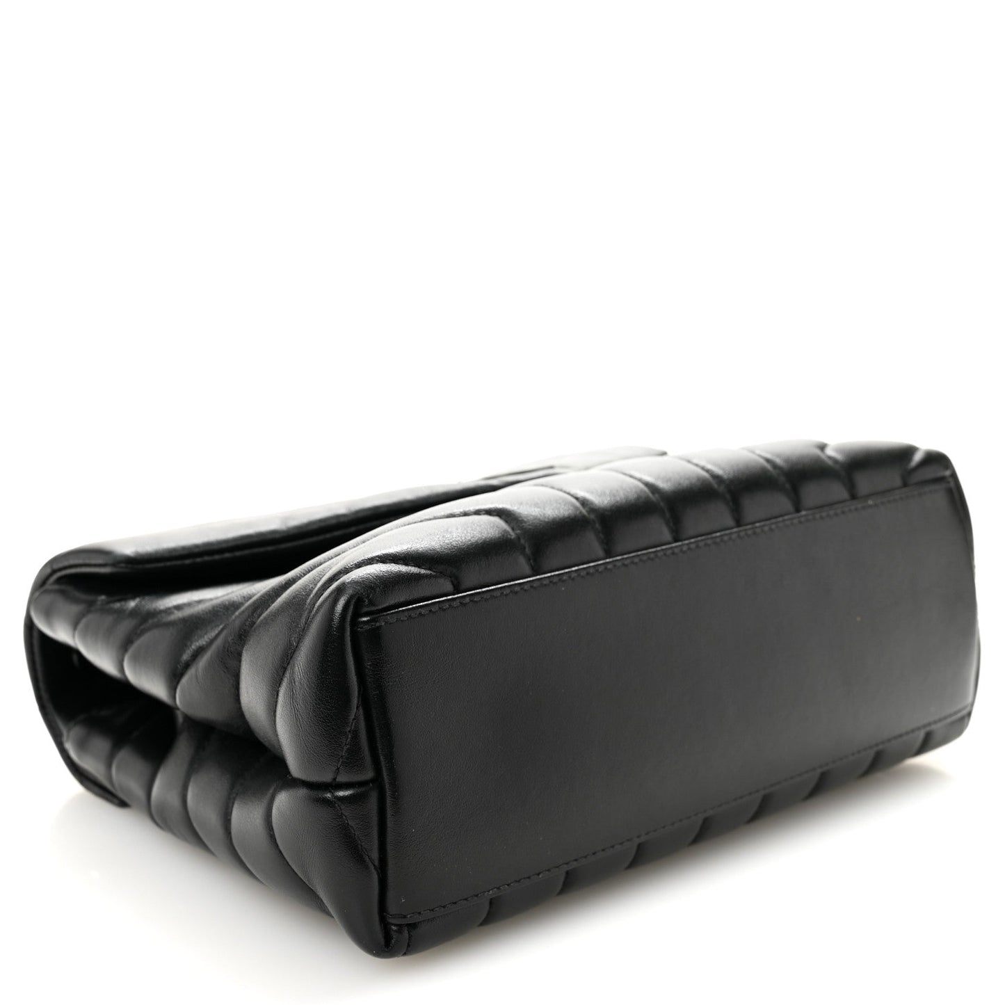 Calfskin Y Quilted Monogram Monochrome Small Loulou Chain Satchel Black