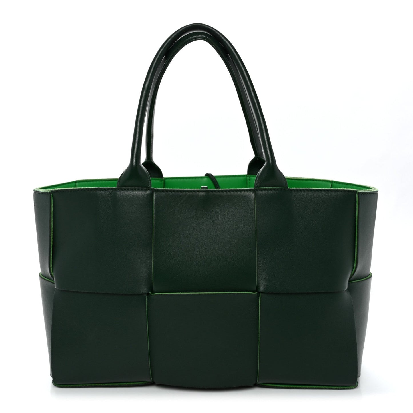 Calfskin Maxi Intrecciato Medium Arco Tote Raintree