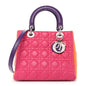 Lambskin Cannage Medium Tri-Color Lady Dior Pink