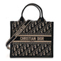 Oblique Calfskin Small Book Tote With Strap Blue Multicolor