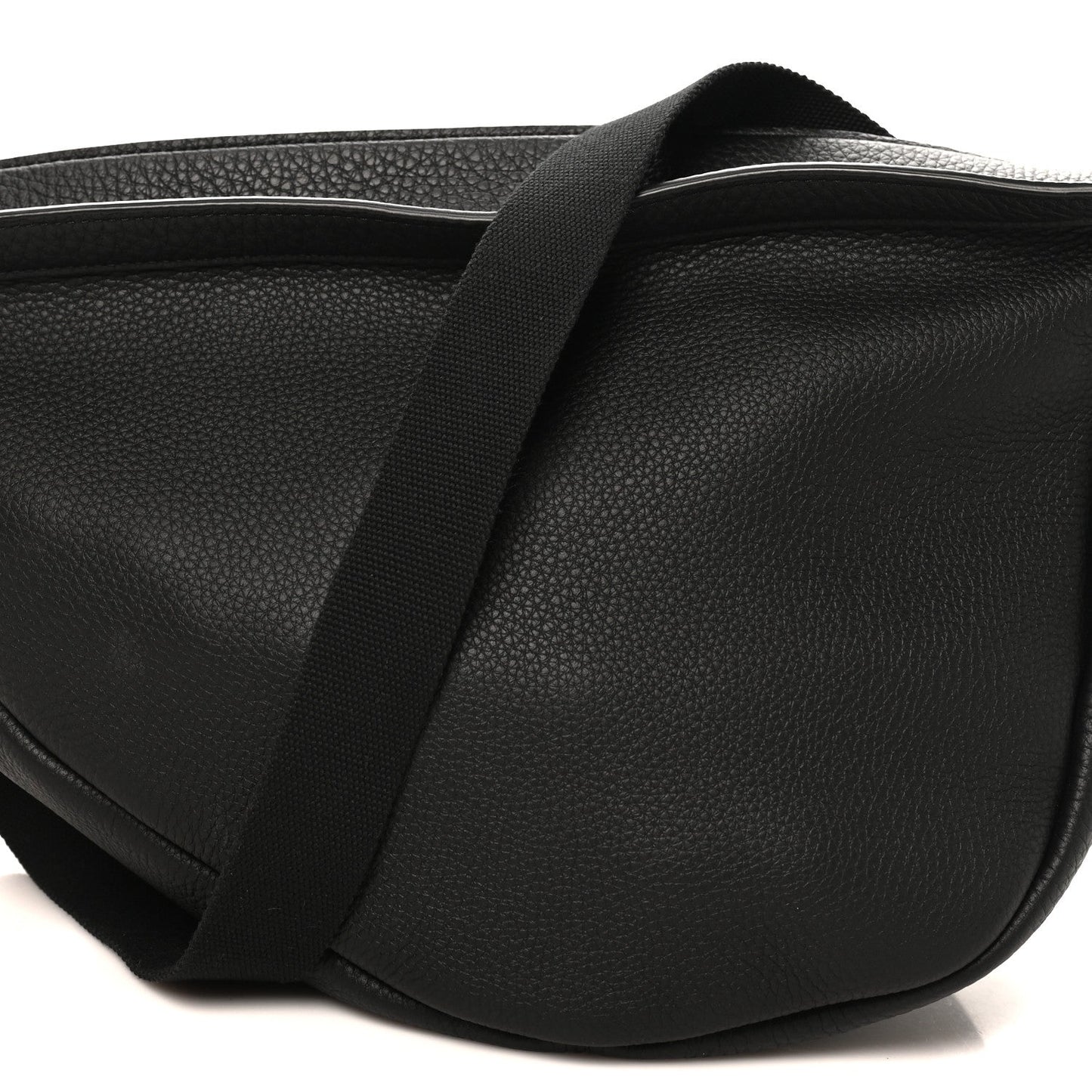 Grained Calfskin Large Slouchy Banana Bag Black