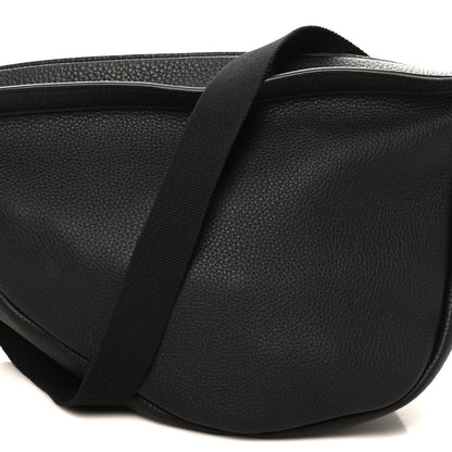 Grained Calfskin Large Slouchy Banana Bag Black