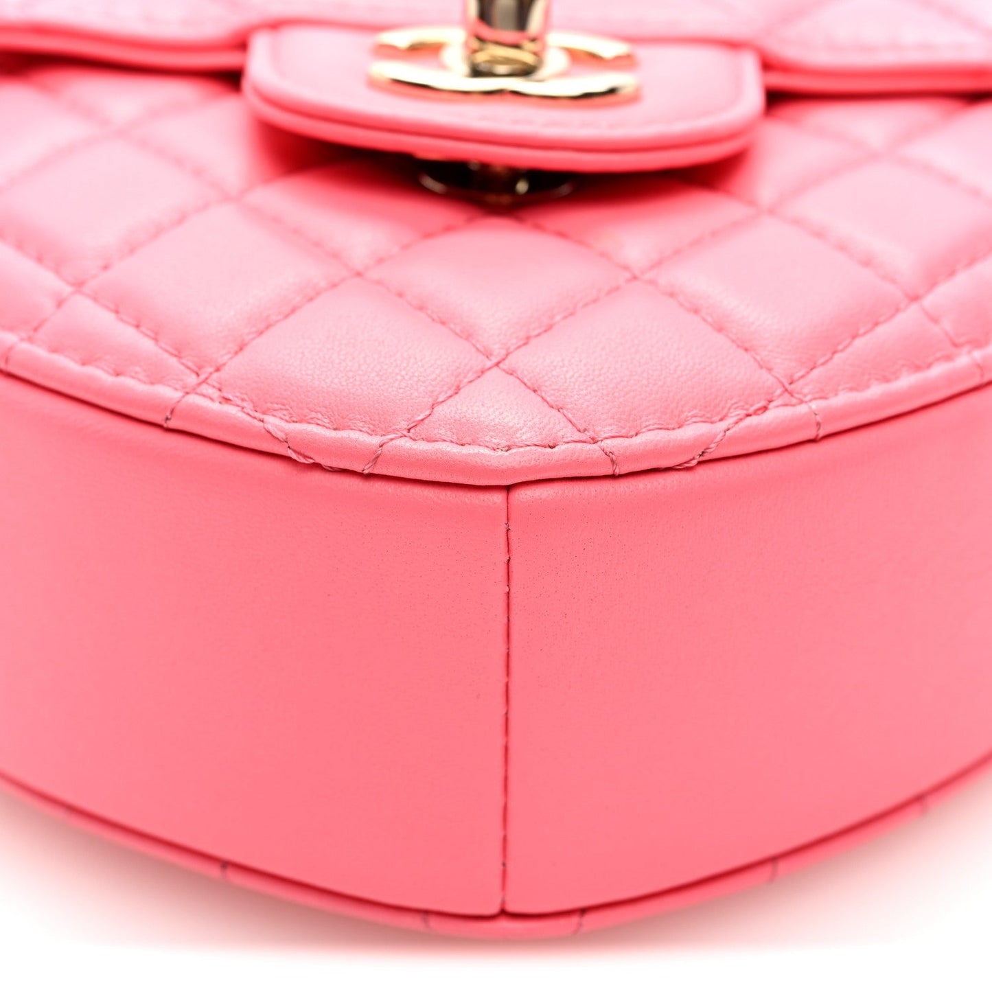 Lambskin Quilted CC In Love Heart Bag Pink