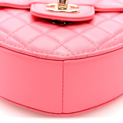 Lambskin Quilted CC In Love Heart Bag Pink