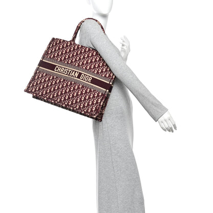 Oblique Large Book Tote Burgundy Multicolor