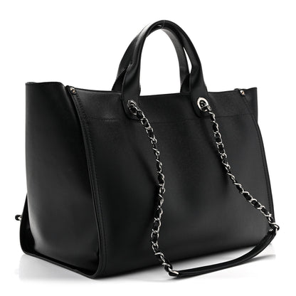 Caviar Medium Studded Deauville Tote Black