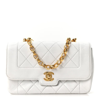 Lambskin Quilted Mini Flap Bag White