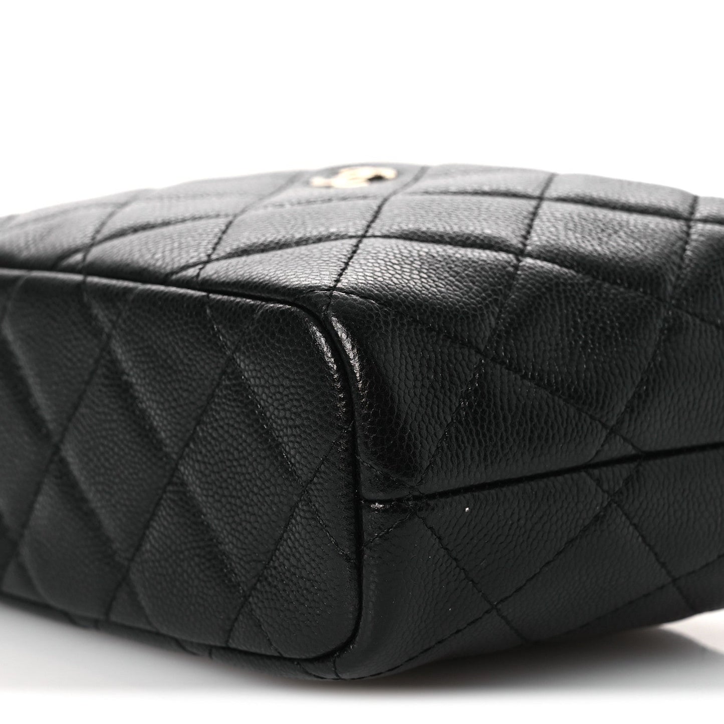 Caviar Quilted Hobo Clutch With Chain Black