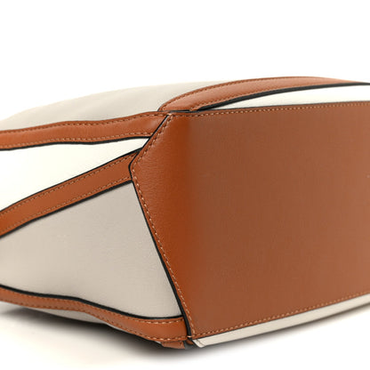 Calfskin Small Graphic Puzzle Bag Ghost Soft White