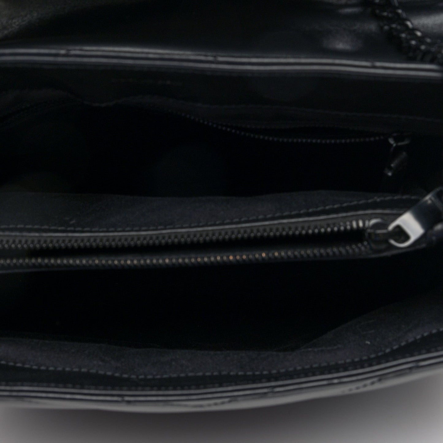 Calfskin Y Quilted Monogram Monochrome Medium Loulou Chain Satchel Black