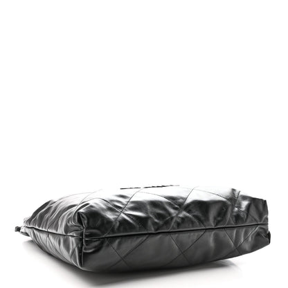Shiny Calfskin Quilted Chanel 22 So Black