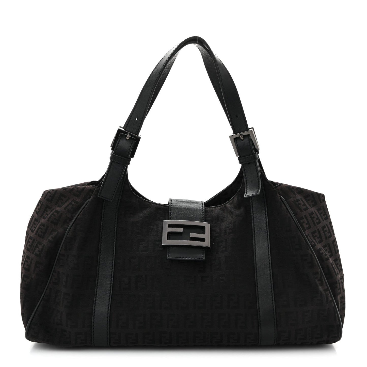 Zucchino Vitello Shoulder Bag Black Moro