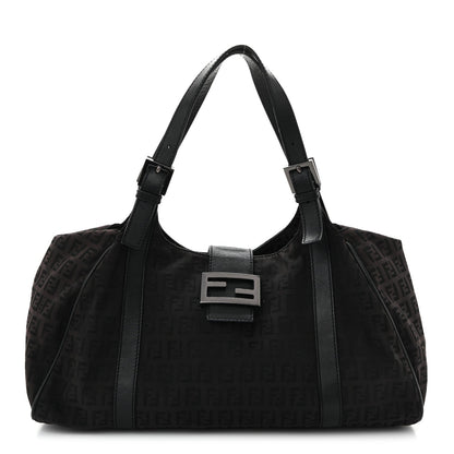 Zucchino Vitello Shoulder Bag Black Moro