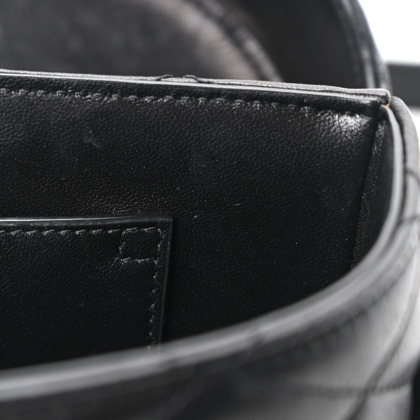 Lambskin Quilted Monogram June Box Bag  Black