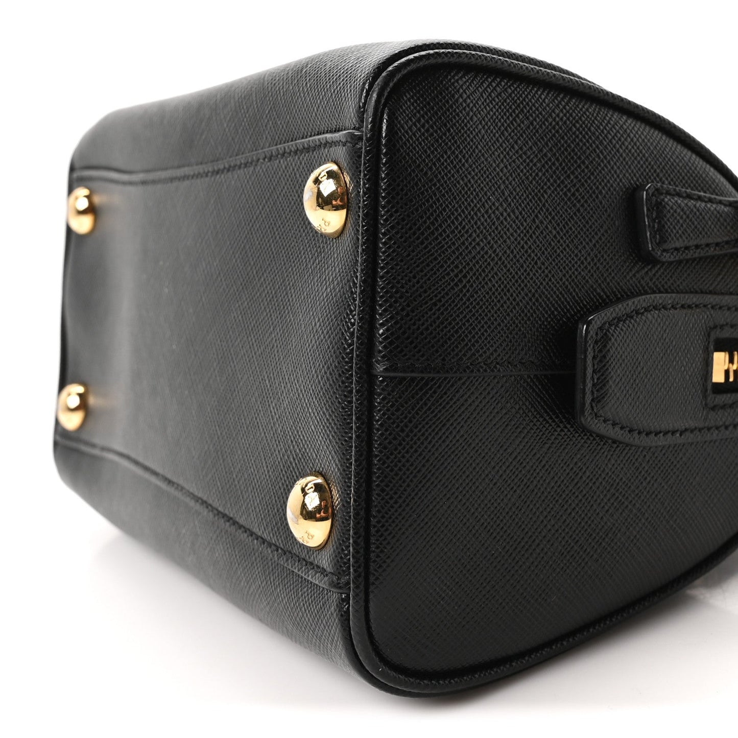 Saffiano Lux Mini Boston Crossbody Bag Black
