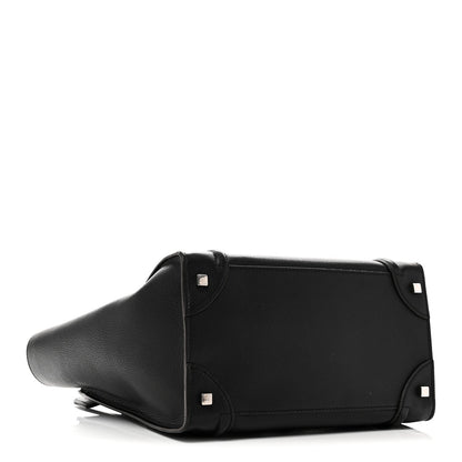 Drummed Calfskin Mini Luggage Black