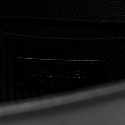 Caviar Quilted Medium Boy Flap Black