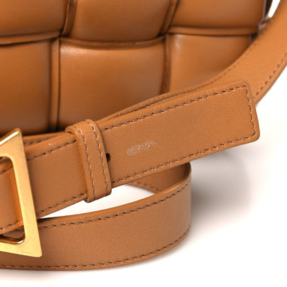Nappa Maxi Intreccio Padded Cassette Crossbody Bag Caramel