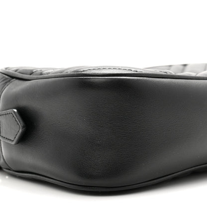 Calfskin Matelasse Small GG Marmont Chain Shoulder Bag Black
